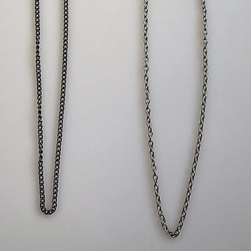 VTG Eyeglass Metal Chains Glasses Straps Black Silver